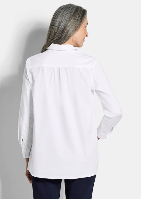 Baumwollbluse mit Hemdkragen