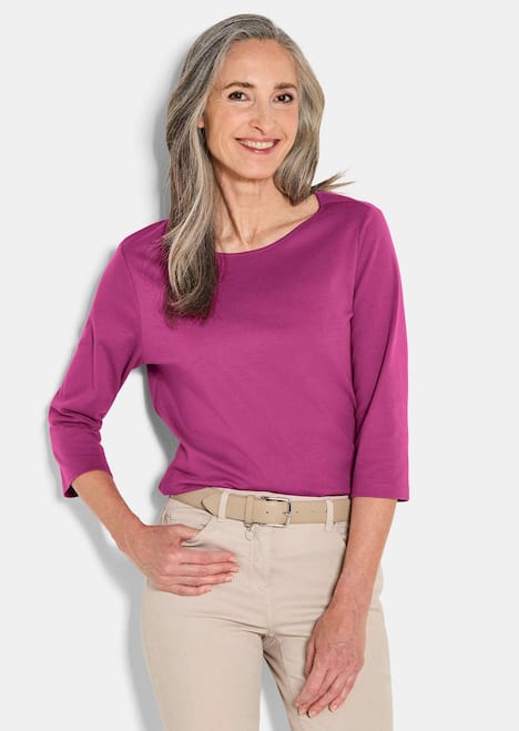 Basic Shirt mit U-Boot-Ausschnitt