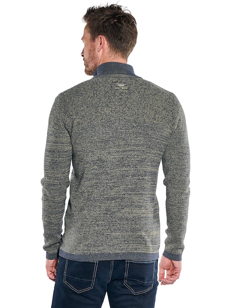Herren Pullover Polokragen , Khaki