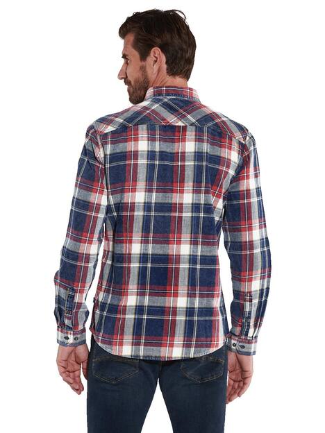 engbers Herren Langarm-Hemd kariert , Rot