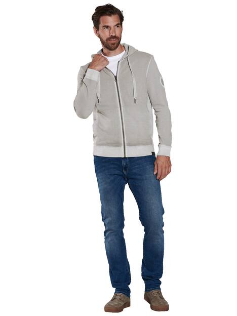 engbers Herren Sweatjacke mit Kapuze , Silbergrau