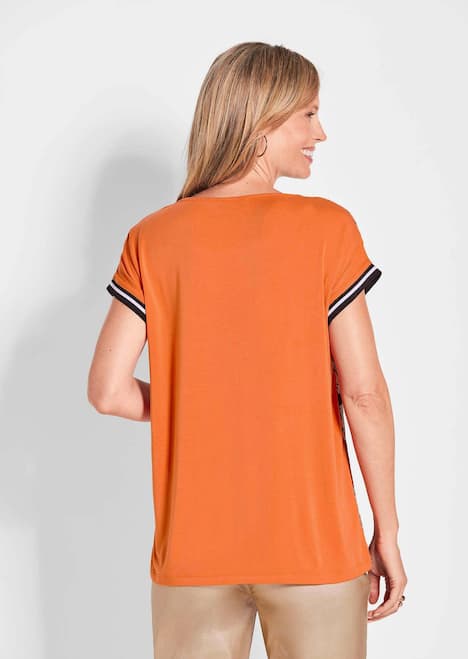 Kurzarm Oberteil mit floralem Design