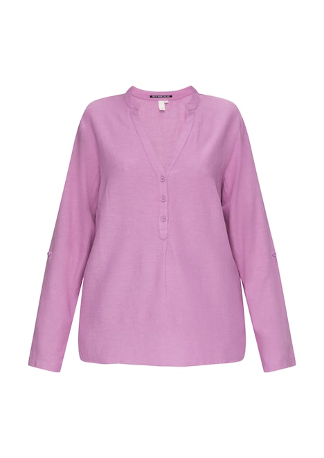 Bluse mit Stehkragen und Knopfleiste