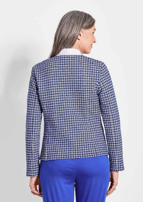 Elegante Karo-Jacke mit Glanzeffekten