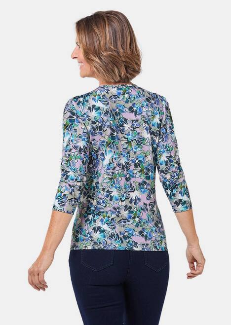 Florales Halbarmshirt mit Rundhals
