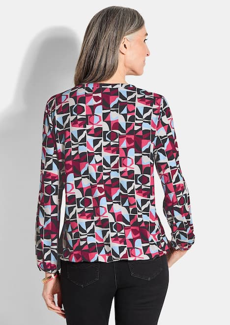 GOLDNER Gedessineerd shirt Jersey shirt in elegante blouselook