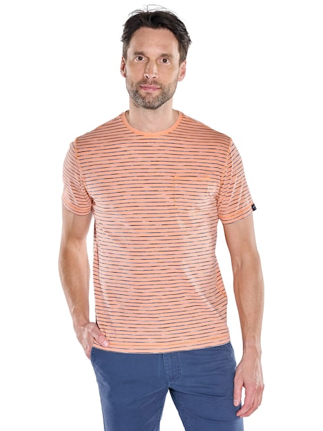 Herren Rundhals T-Shirt mit Brusttasche , Orange
