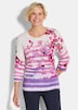 Florales Viskoseshirt mit Streifen