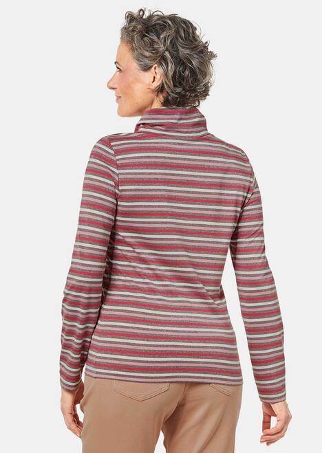 GOLDNER Colshirt Kriebelvrij gestreept shirt met zacht glansgaren