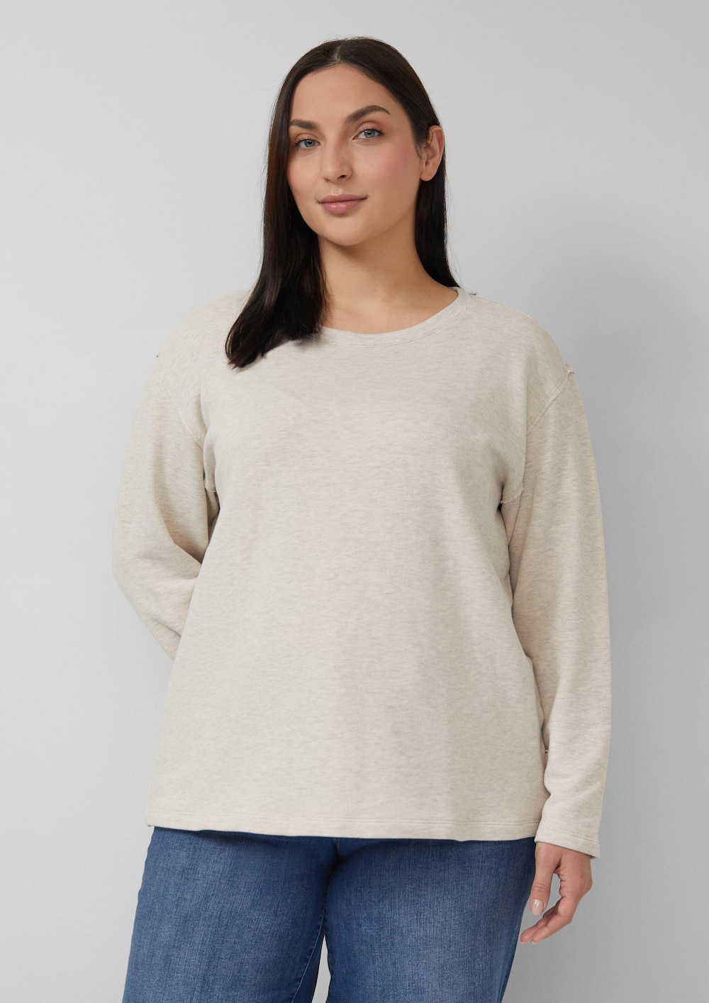 Leichter Sweat-Pullover mit Ziernähten