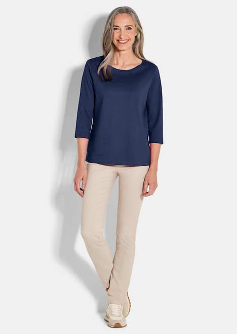 Basic Shirt mit U-Boot-Ausschnitt