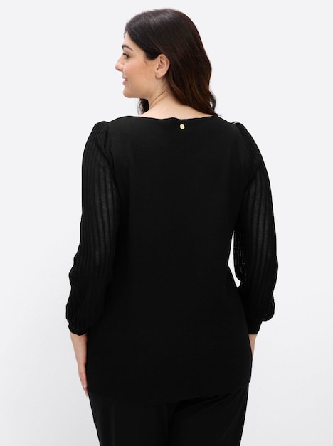 Langarm-Pullover Langarm-Pullover mit Ballonärmeln Langarm Ohne Kragen