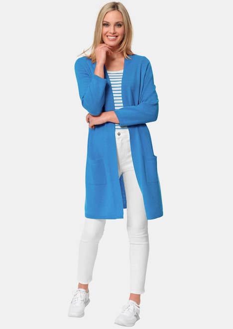 Modische Kaschmir-Longstrickjacke