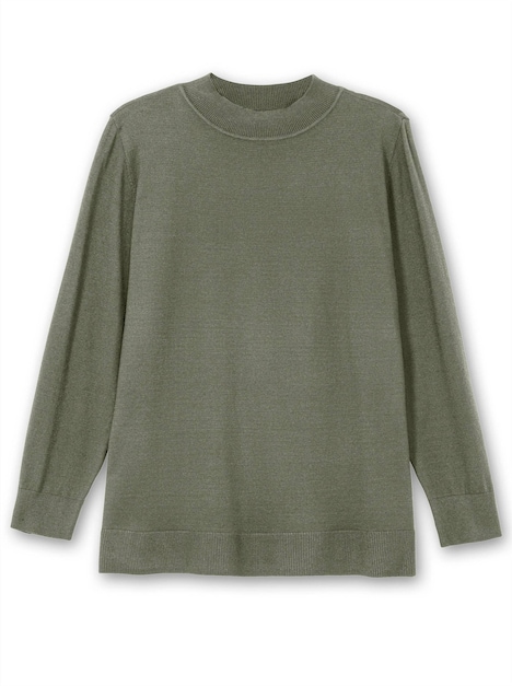 Strickpullover Langarm Uni Stehkragen