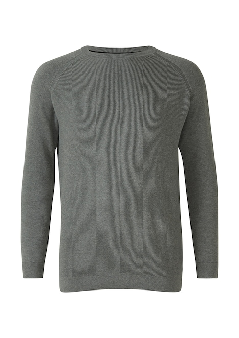 Baumwollpullover mit Raglanärmeln und Logo-Patch
