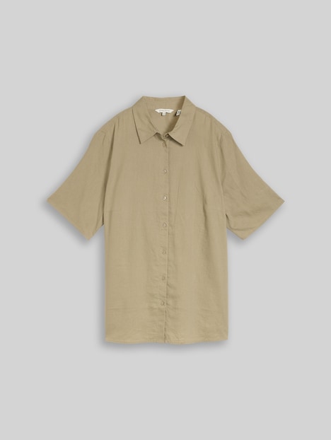 Loose Fit Bluse mit Leinenanteil