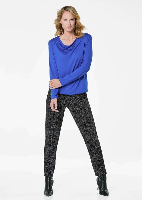 Langarmshirt mit Wasserfallausschnitt