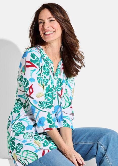 Halbarm Tunika mit Allover-Print