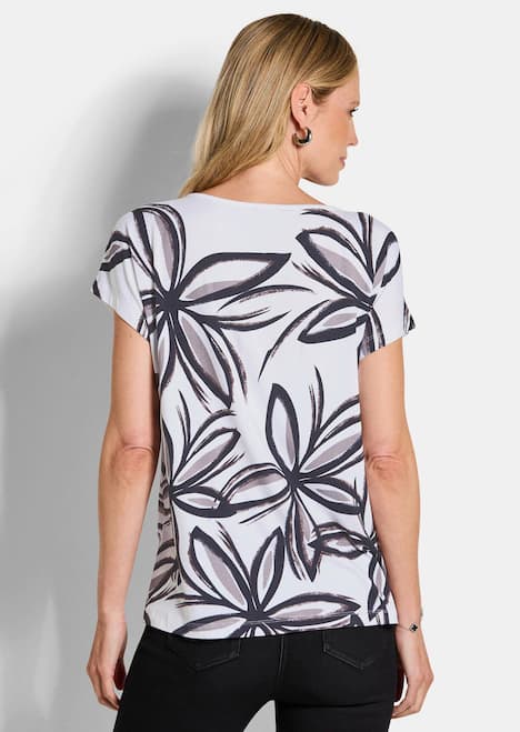 Paillettenshirt mit Blumenmuster