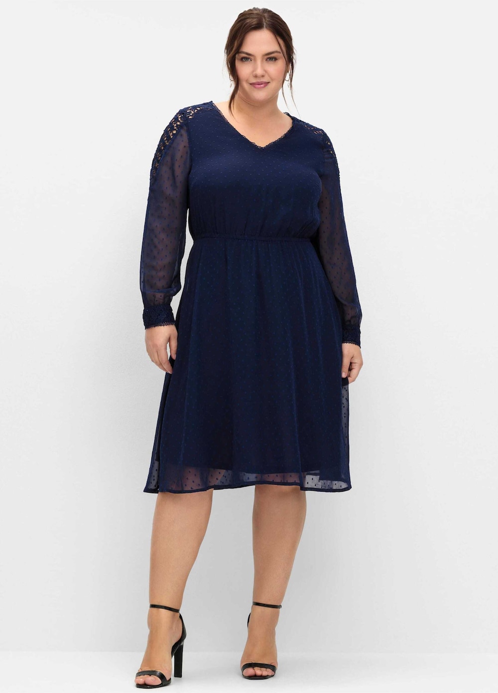 Cocktailkleid Langarm Uni