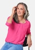 Chiffon-Shirt mit 3/4-Arm, Rundhals