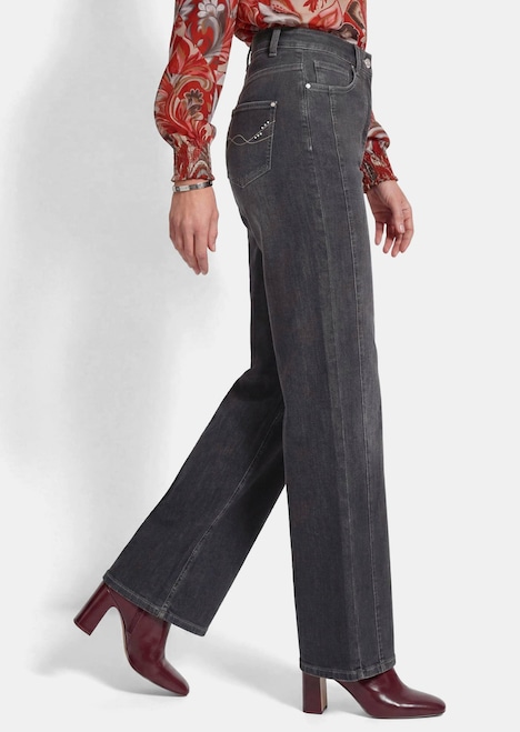Denim broek VERA met wijde pijpen
