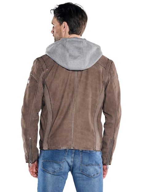 engbers Herren Lederjacke mit heraustrennbarer Blende , Hellbraun