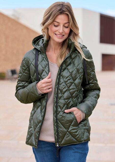 Steppjacke mit Rautenmuster