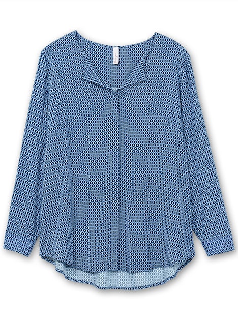 Hemdbluse Langarm Sonstiges Muster Ohne Kragen