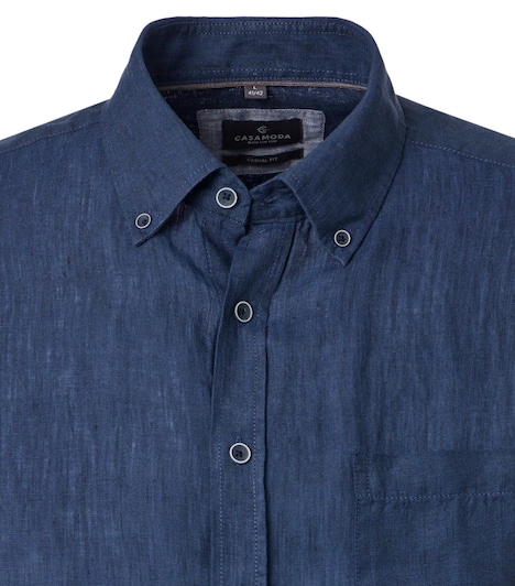 Leinenhemd Kurzarm uni Casual Fit