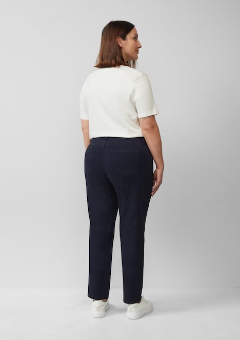 Gewaschene Hose im Slim Fit aus Baumwollsatin