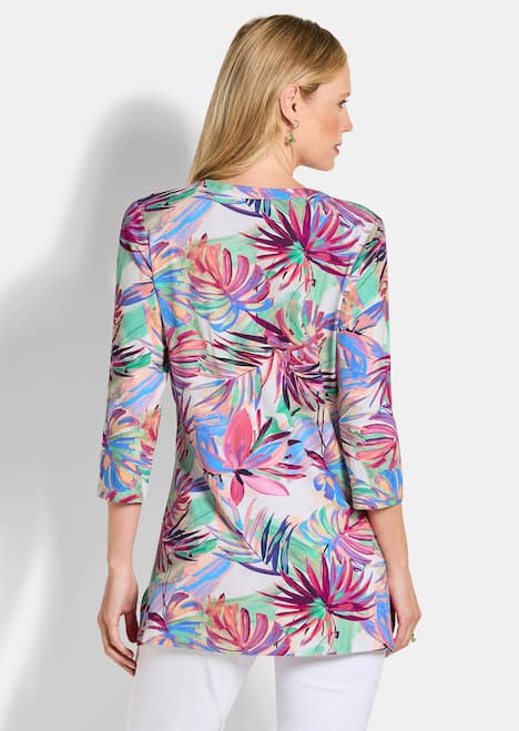 Sommertunika mit Palmenmuster