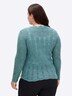 Woll-Mix-Pullover Langarm Jacquard Uni Ohne Kragen
