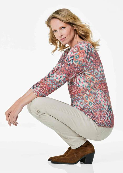 Edles Printshirt mit Allover-Druck