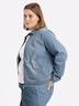 Jeansblazer Jeansjacke in Blousonform Langarm Umlegekragen
