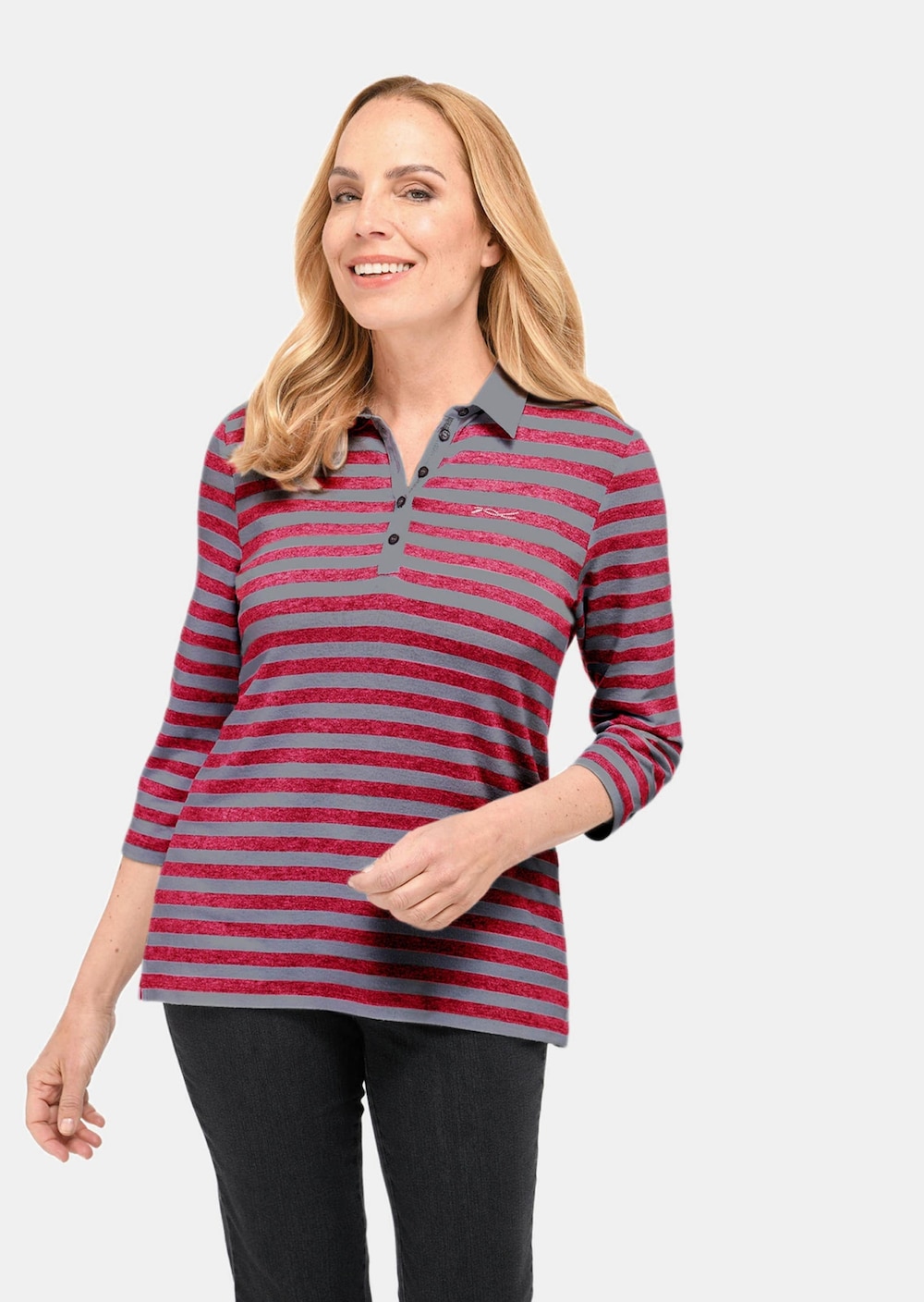 Poloshirt Hochwertiges Langarmshirt mit Polokragen