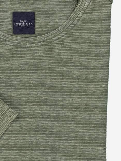 engbers Herren T-Shirt strukturiert , Oliv