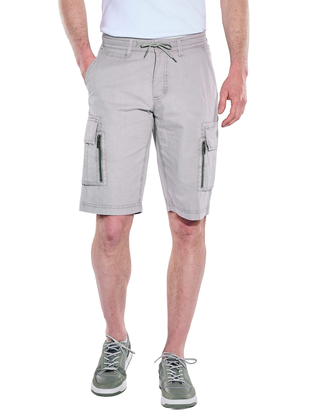 Herren Bermuda mit Tunnelzug , Silbergrau