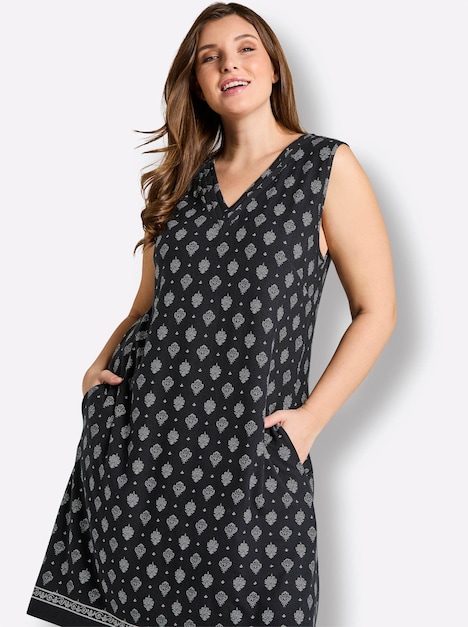 Jersey-Kleid Ärmellos Ohne Kragen