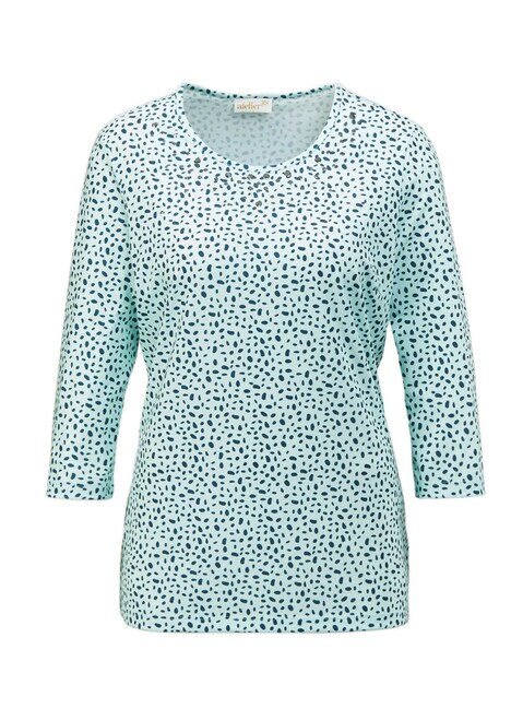 Bedrukt shirt met steentjes