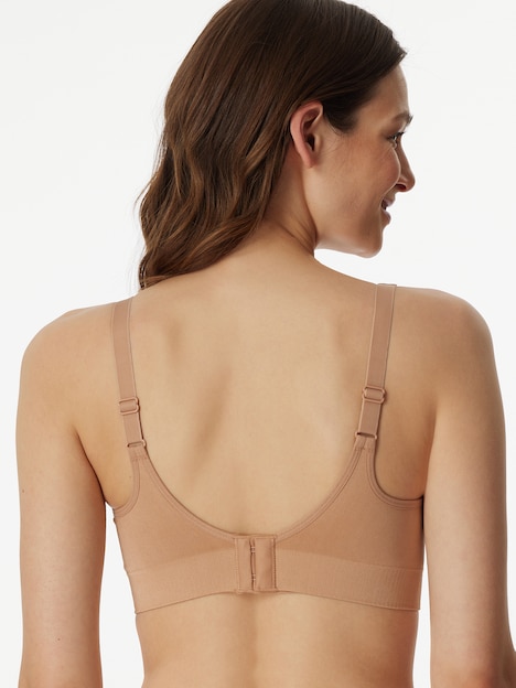 Schiesser Damen Bügelloser BH mit herausnehmbaren Pads - Classic Seamless - maple