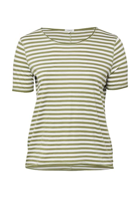 T-Shirt mit Rollkanten und Flammgarnstruktur