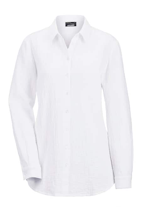 Verlängerte Langarm Musselin-Bluse