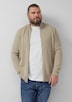 Baumwoll-Strickjacke mit Stehkragen und Logo-Patch