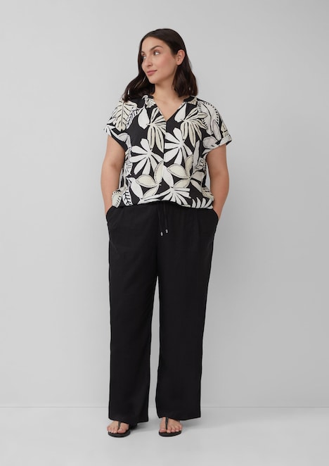 Strukturierte Bluse mit Raff-Details