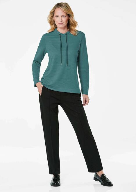 Langarm Viskose-Pullover, Stehbund