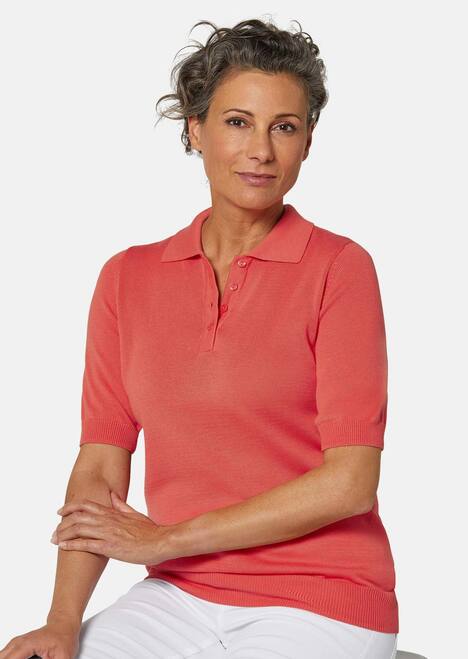 Kurzarm Strickpullover mit Kragen