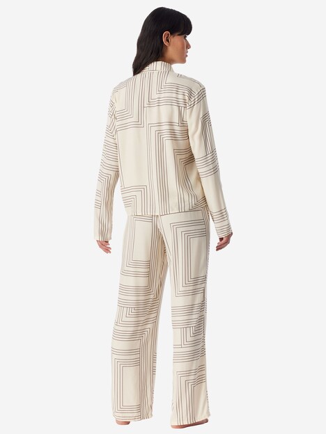 Schiesser Damen Schlafanzug Selected Premium Warming seasalt