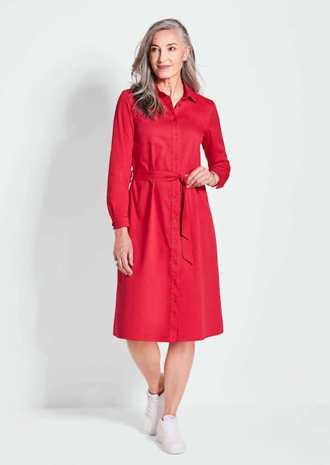 Elegantes Hemdblusenkleid mit Bindegürtel