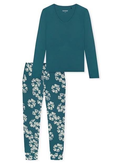 Schiesser Damen Pyjama Modern grün